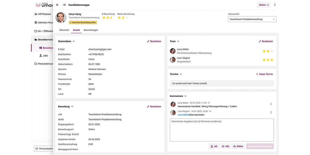 Abacus Umantis - Wie sieht die Software aus Abacus Umantis - Wie sieht die Software aus