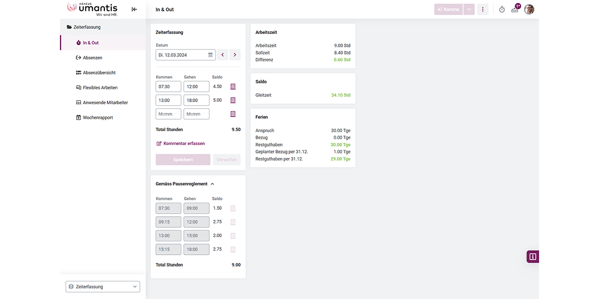 Abacus Umantis - Wie sieht die Software aus Abacus Umantis - Wie sieht die Software aus