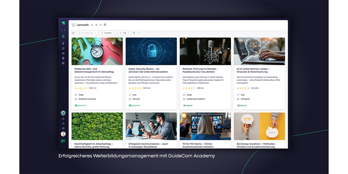 GuideCom - Wie sieht die Software aus - HR Suite Screen Lernwelt GuideCom - Wie sieht die Software aus - HR Suite Screen Lernwelt