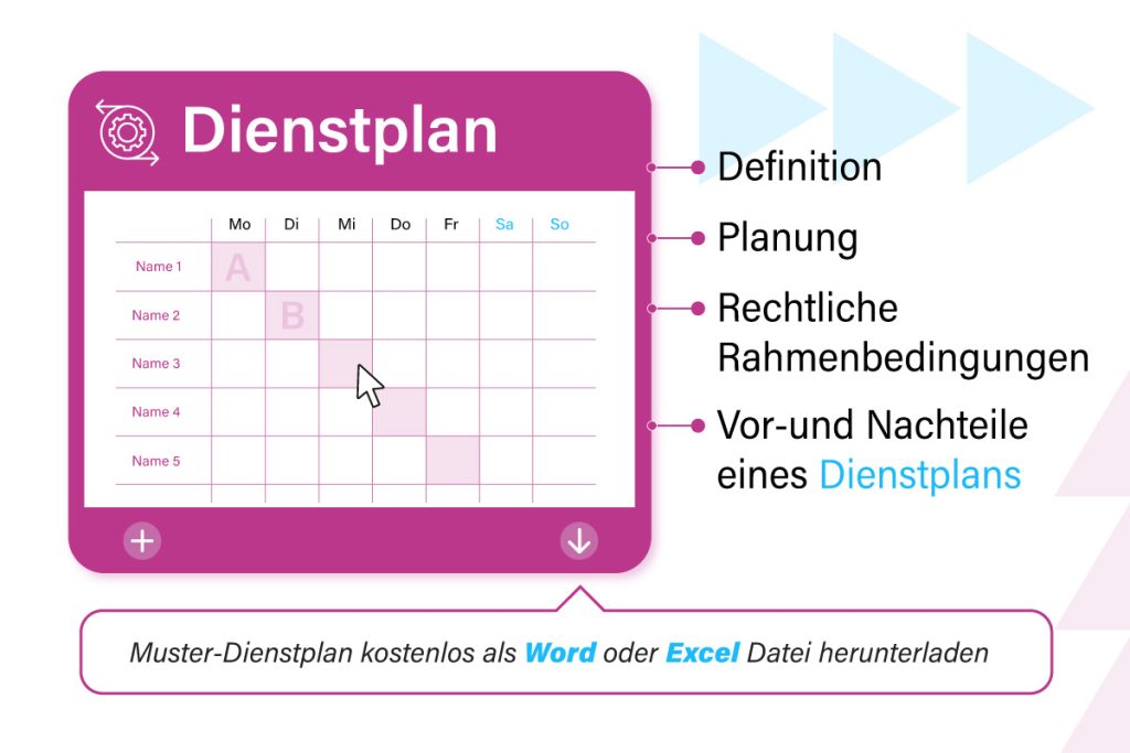 Dienstplan: Definition, Vor- und Nachteile - Muster-Dienstplan kostenlos als Word oder Excel herunterladen