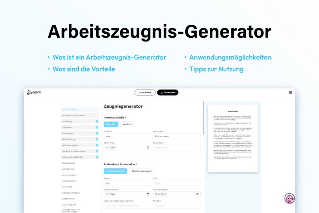 Arbeitszeugnis-Generator: Vorteile, Anwendungsmöglichkeiten und Tipps zur Nutzung