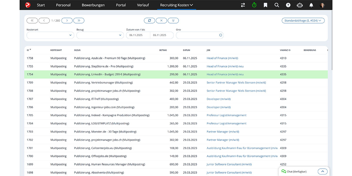 Rexx Systems - Wie sieht die Software aus - Recruiting Kosten