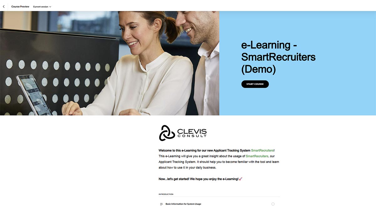 Change Management - SmartRecruiters - Implementierung e-Learning Demo