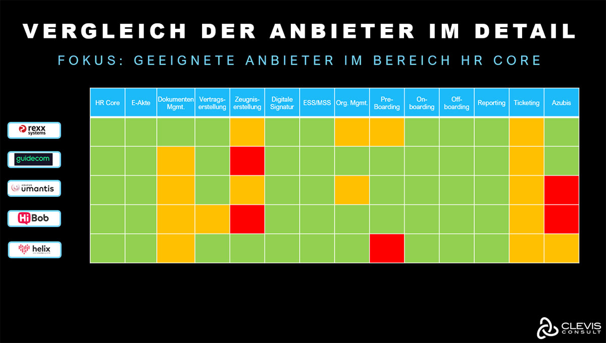 Success Story: Entwicklung HR-Digitalisierungsstrategie für Finanzdienstleister - Vergleich der Anbieter-im Detail Success Story: Entwicklung HR-Digitalisierungsstrategie für Finanzdienstleister - Vergleich der Anbieter-im Detail